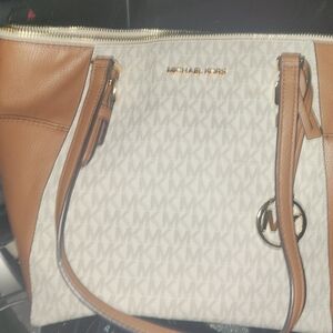 Michael Kors Brown and Cream Signature Tote